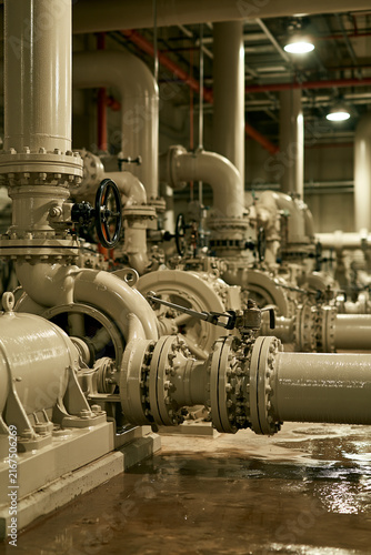 Water pump operating in modern underground facility