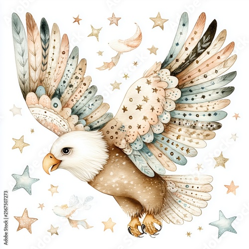 Eagle Sublimation Wrap, Fantasy Flame Eagle, New Year Celebration Art,