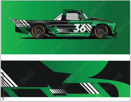 Dynamic Racing Truck Wrap Design
