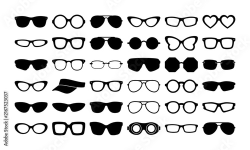 Diverse Eyewear Collection, 40 Glasses Styles Vector Pack, Fashion Accessories & Optical Frames for Design