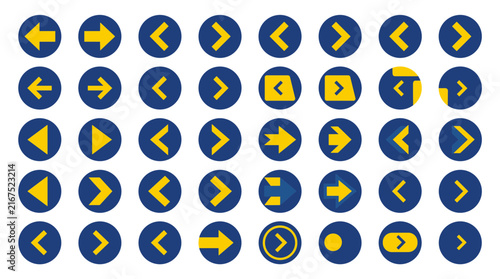 Yellow Arrows Collection Isolated Transparent Background Directional Icons