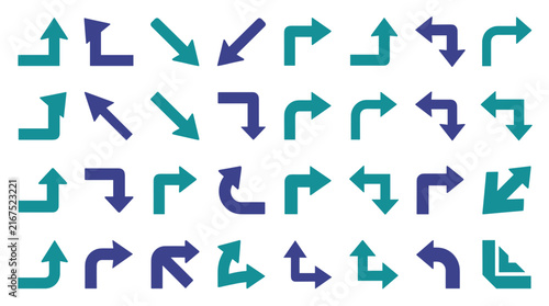 Collection of Arrows Directional Symbols Isolated Vector Icons