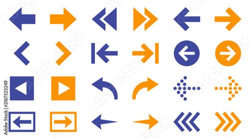 Collection of Arrows Icons Isolated on Transparent Background