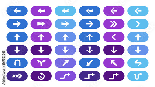 Collection of Colorful Arrow Icons on Transparent Background
