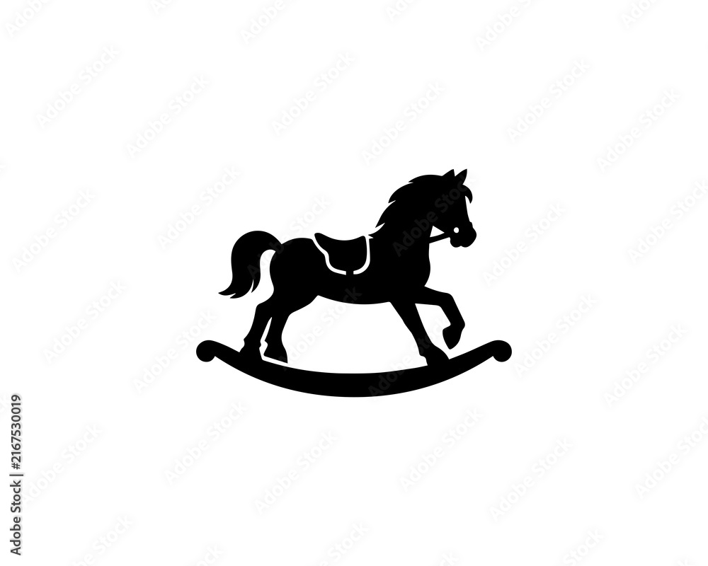 Fototapeta premium Rocking Horse icon silhouette design illustration.