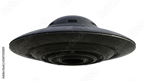 Canvastavla Metallic alien spaceship ufo saucer with circular engine details for science fiction film compositions