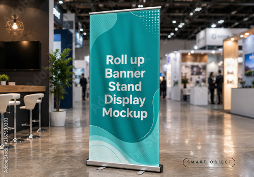 Roll up Banner Stand Display Mockup
