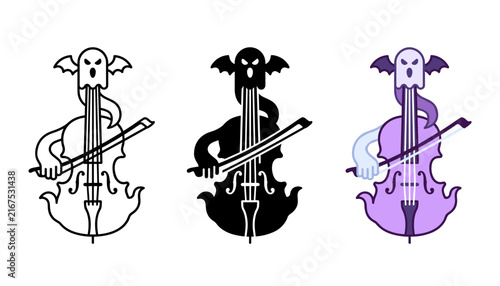 Three elegant vintage violins in different artistic styles
