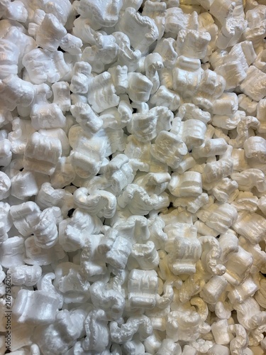 texture white packing peanuts