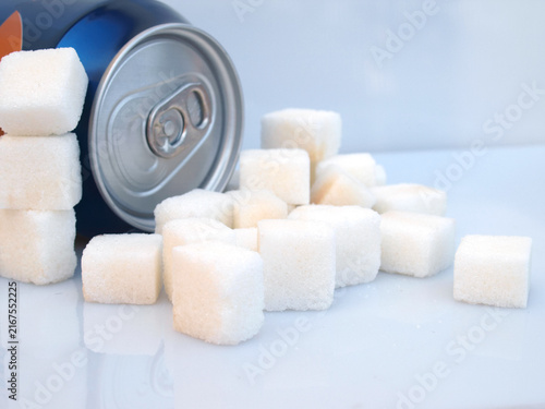 Sugar Content in a Soda Can Represented by Sugar Cubes