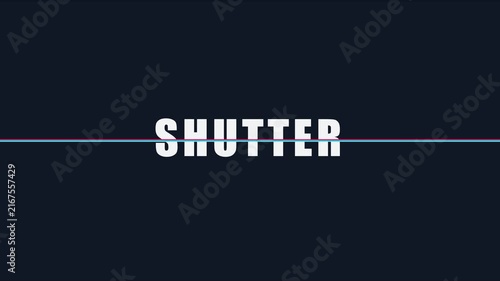 Shutter glitch text animation with dynamic digital distortion effects on dark 4k background