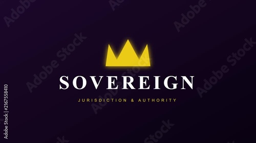Sovereign jurisdiction and authority gold crown animation for corporate branding and legal identity 4k