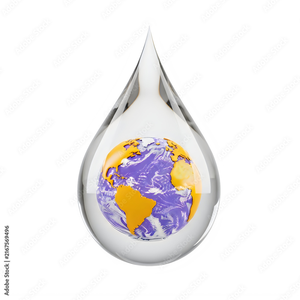 Fototapeta premium Delicate glass teardrop ornament with colorful puzzle pieces