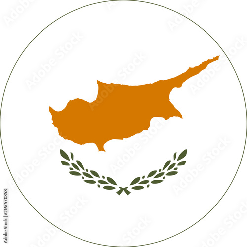 Round Cyprus Flag Vector Icon Circular Cypriot Flag Button Element