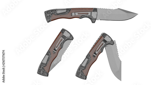 3d rendering hunting knife