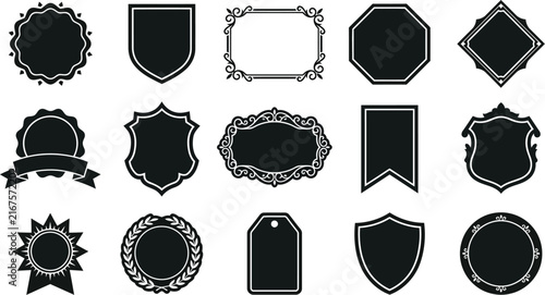 Vintage Black Label Badges Vector Set