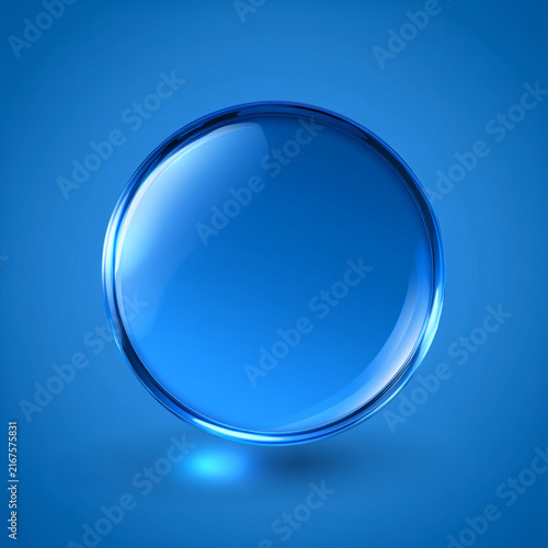 Glossy blue glass square buttons