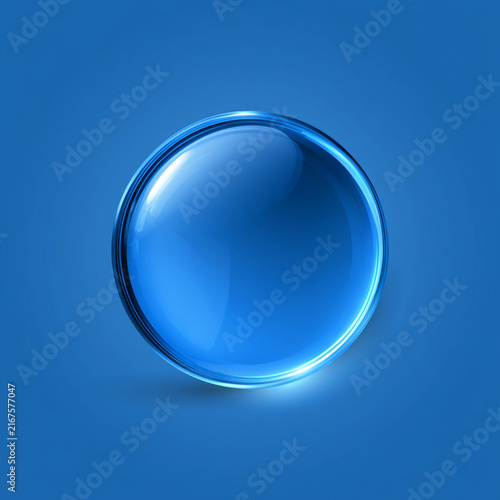 Glossy blue glass square buttons