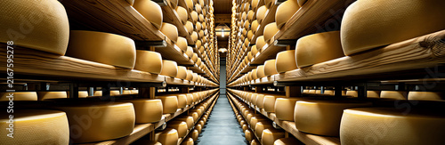 industrial cheese aging room, AI generated