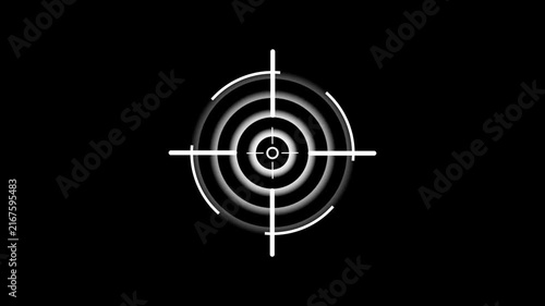 Glowing neon target icon animation. Military training , Military target icon animation on black background. 4k video