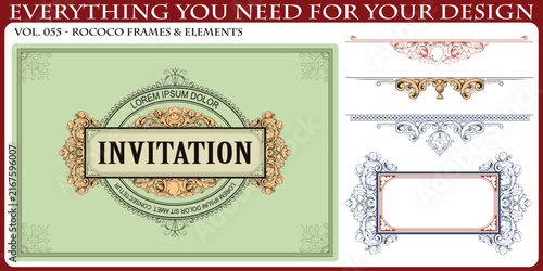 Premium Rococo Luxury Vintage Frames and Borders Vector Set