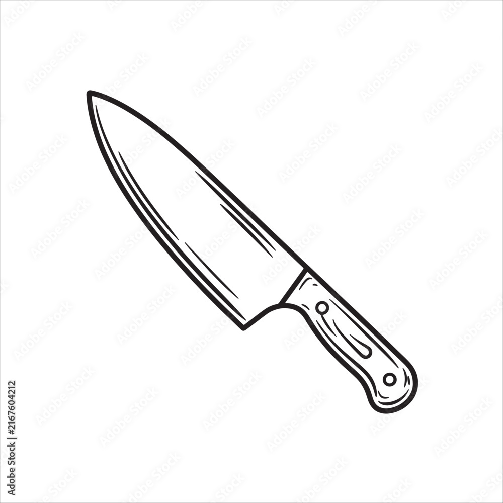 Obraz premium Stainless Steel Knife Isolated on White Background for Kitchen Cooking Food Preparation and Culinary Use