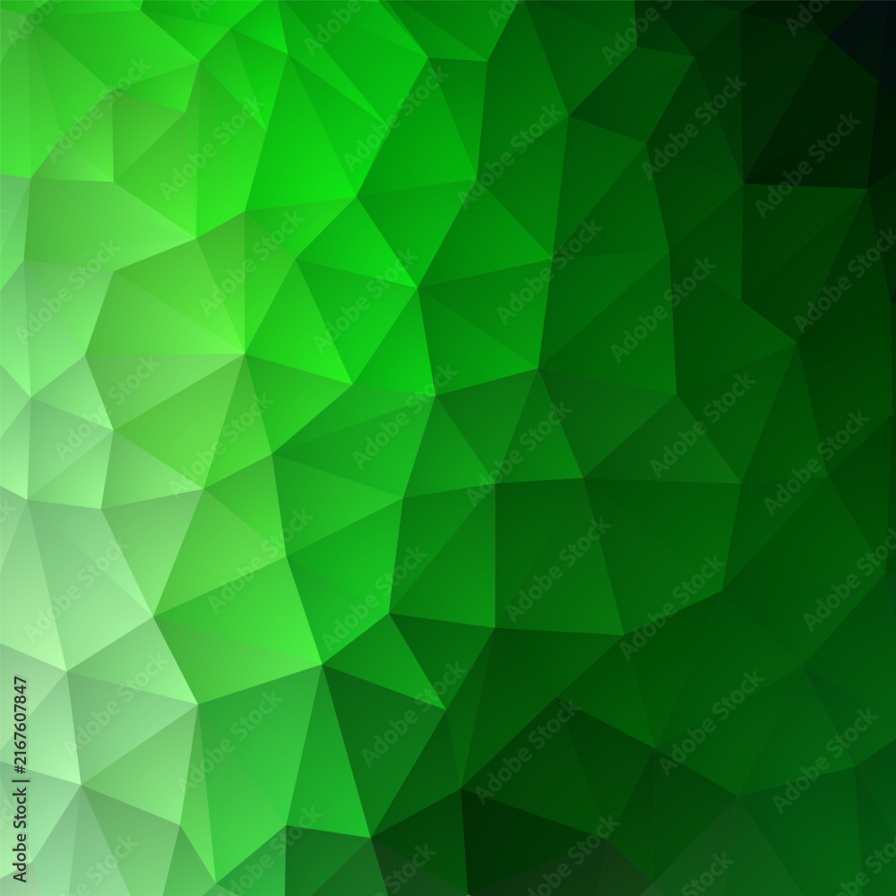 Obraz premium Abstract dark geometric background with a texture of triangles in green and emerald tones. EPS 10