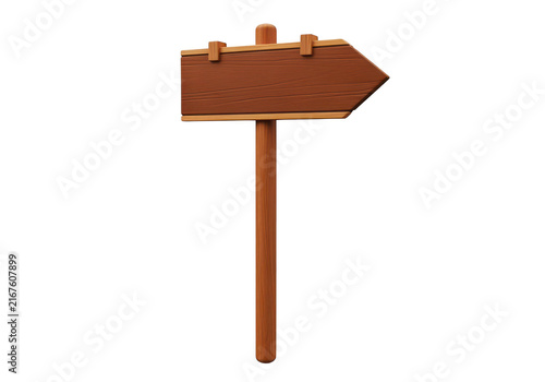 Wooden arrow signpost pointing right on transparent background, ideal for directional guidance and rustic decor.