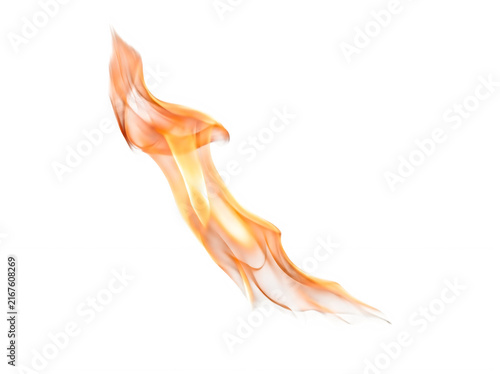 A bright orange abstract flame fire effect flowing and swirling in a graceful curve motion design