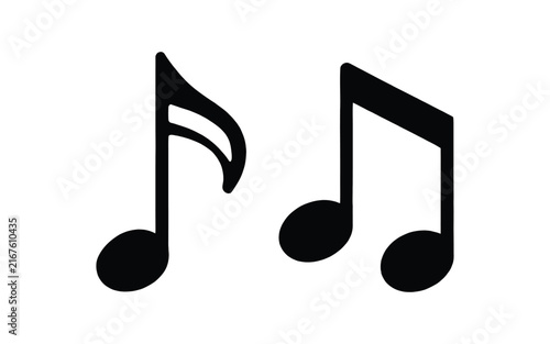 Music notes silhouette vector, musical note icon
