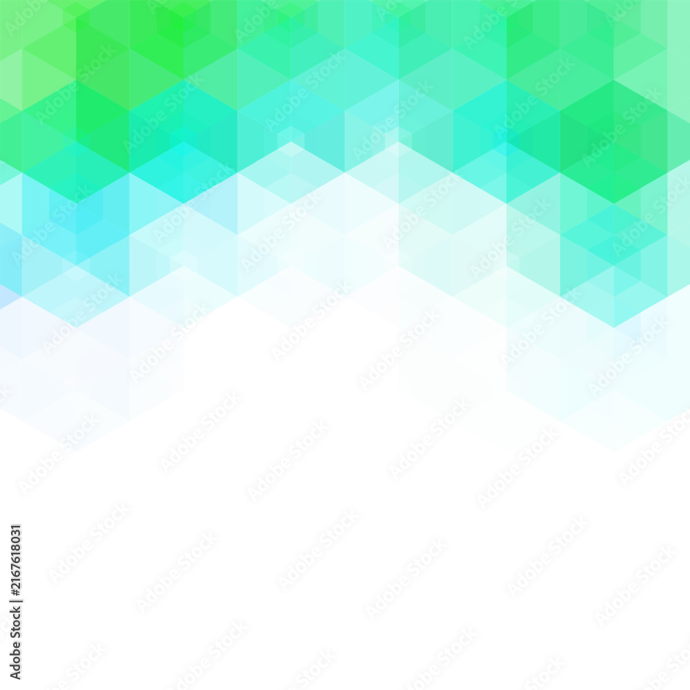 Obraz premium Abstract geometric background of hexagons in green and blue tones vector illustration. eps 10