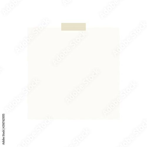 Square blank white note paper with adhesive tape isolated on transparent background transparent background