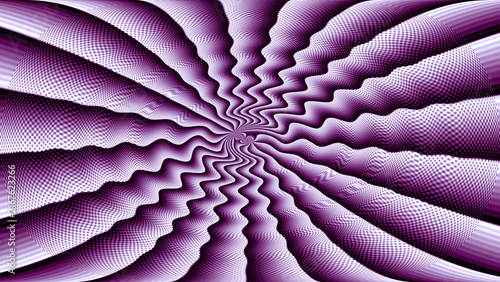 Fine purple and white lines radiate from a central point, producing a strong optical burst with depth, motion and directional energy.