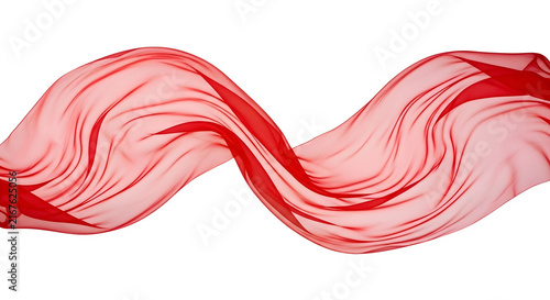 Elegant flowing red silk fabric captured in motion isolated on a high quality transparent background for professional design projects