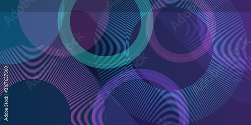 Geometric wallpaper design with overlapping translucent circles in teal and blue hues.