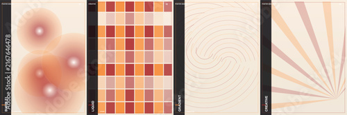 Set of four abstract modern geometric and gradient backgrounds