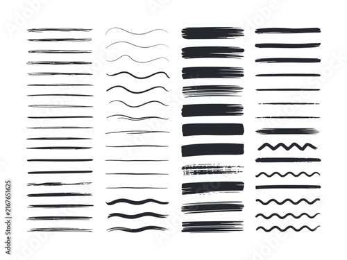 Grunge underline chalk with pencil line, Wave, straight, dotted, zigzag lines, crayon drawn lines illustrator brush stroke set. hand drawn painted chalk brushes, 

