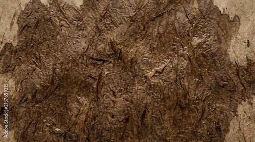 Detailed organic brown fibrous mud texture background