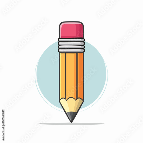 Crayon à papier jaune avec gomme rose