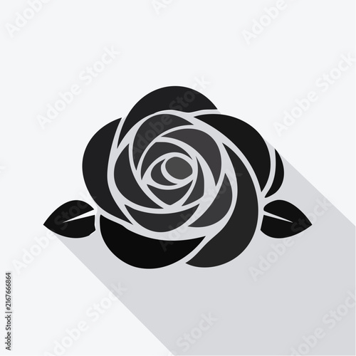 Rose noire stylisée en icône moderne