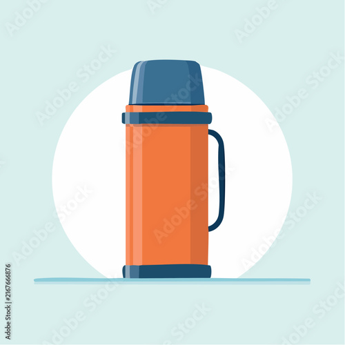 Thermos isotherme illustré en style flat design