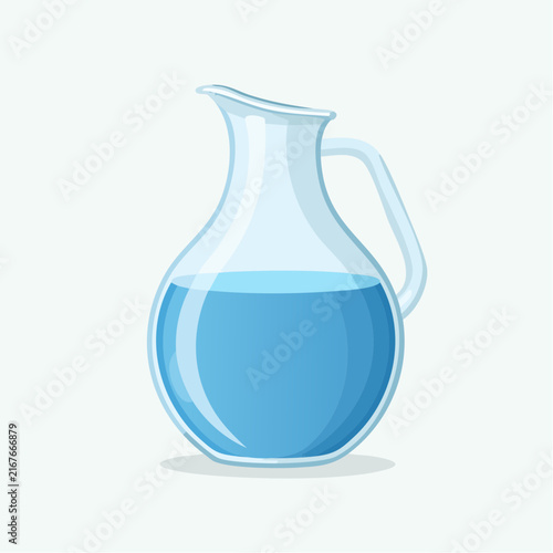 Carafe d’eau en verre isolé sur fond clair