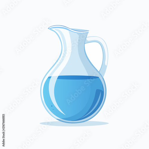 Carafe d’eau en verre isolé sur fond clair