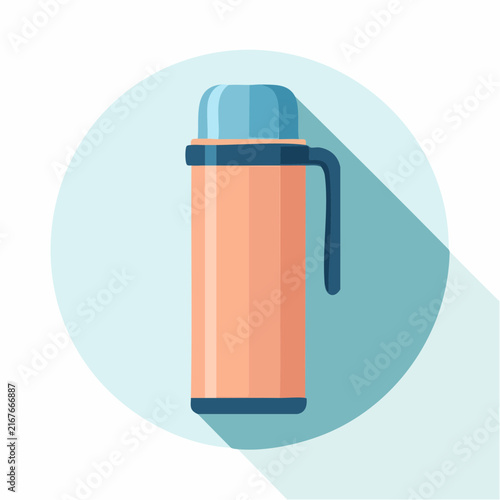 Thermos isotherme illustré en style flat design