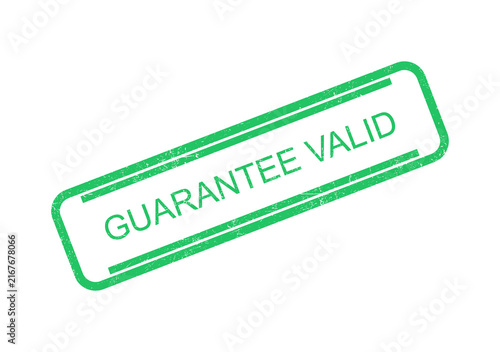 Bild auf Leinwand Green guarantee valid stamp with white text on transparent background