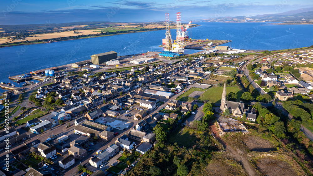 Obraz premium Invergordon Scotland Aerial View