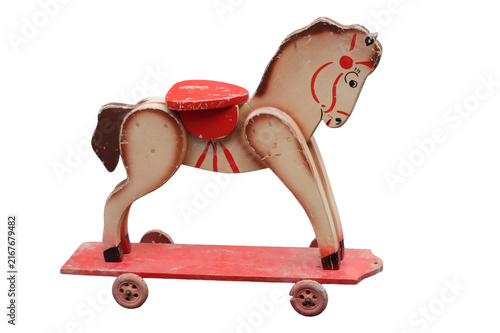 cheval de bois à roulettes détouré