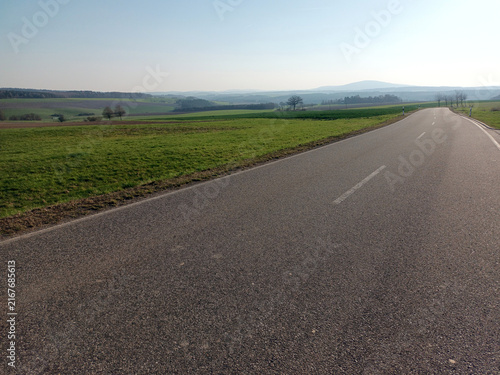 Rural road between Kirchberg and Dillendorf in the Hunsrück region of Germany