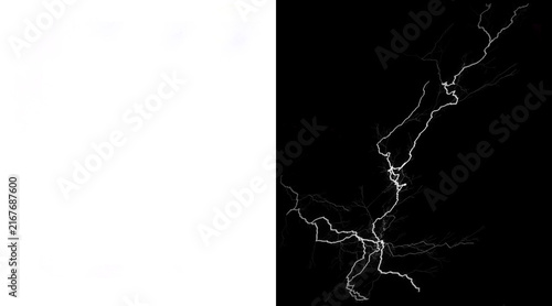 Obraz na plátně Abstract lightning bolt illustration on black background, electric discharge str