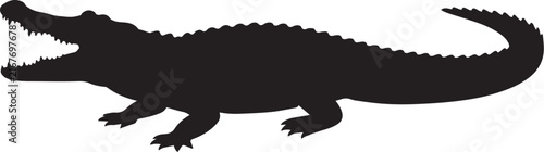 Black silhouette of an alligator.